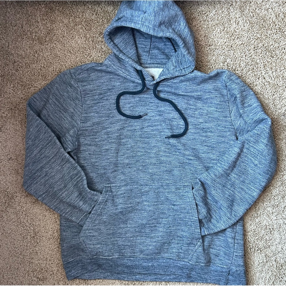 Men’s Super Massive Heather Blue Fleece Hoodie Sweater Sweater Size Medium |D68